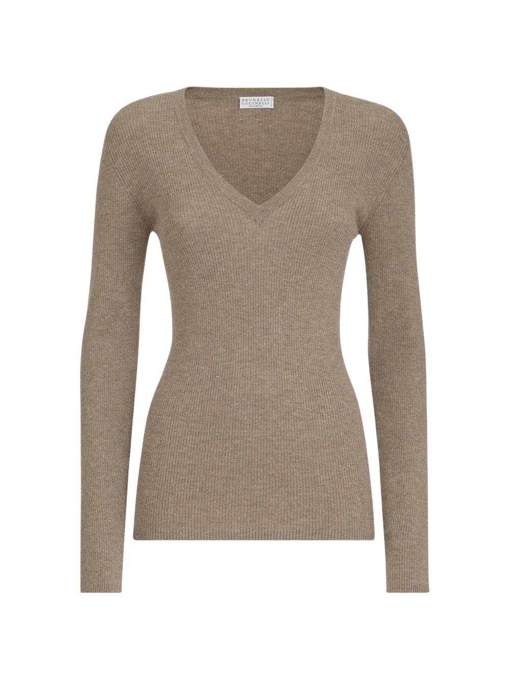 Brunello Cucinelli sparkling cashmere ribbed sweater - Toni neutri