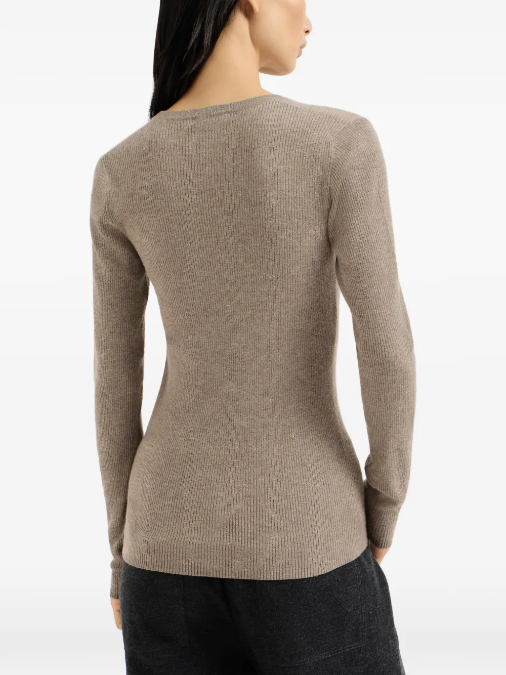 Brunello Cucinelli Geribbelde kasjmier trui Beige