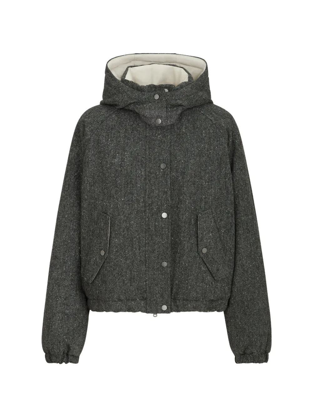 Brunello Cucinelli Donegal-knit hooded jacket - Grau