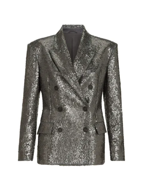 Brunello Cucinelli Dazzling texture embroidery blazer in virgin wool flannel