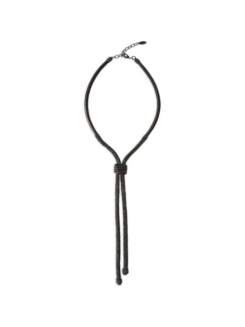 Brunello Cucinelli corbata Bolo Precious de piel