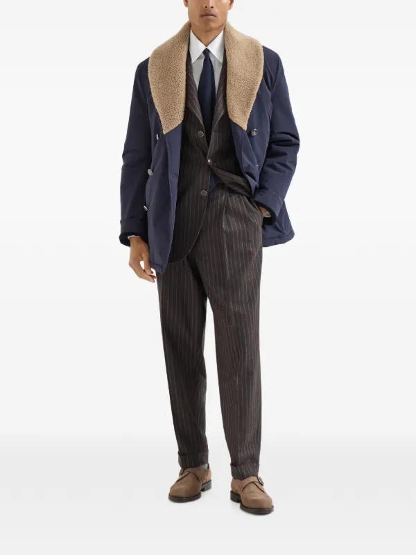 Brunello Cucinelli バージンウール＆カシミアチョークストライプ