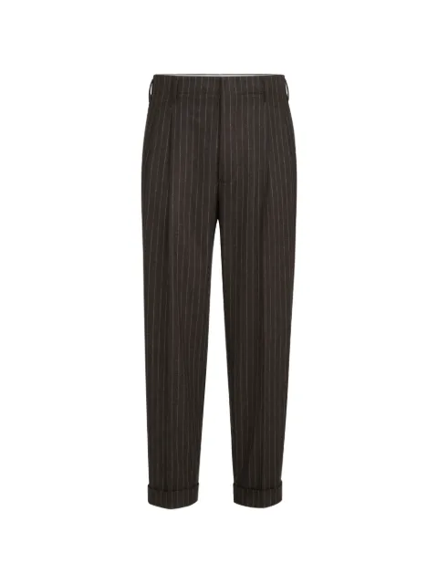 Brunello Cucinelli virgin wool and cashmere chalk stripe trousers with double pleats