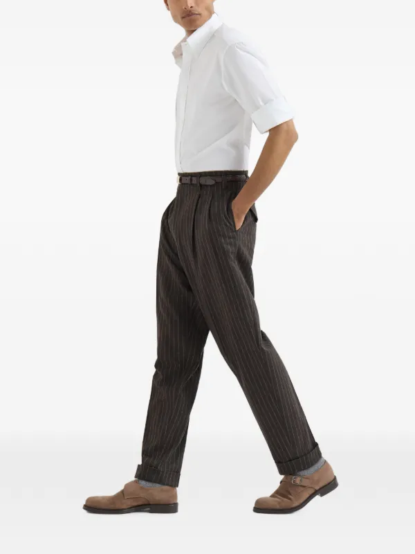 Brunello Cucinelli バージンウール＆カシミアチョークストライプ
