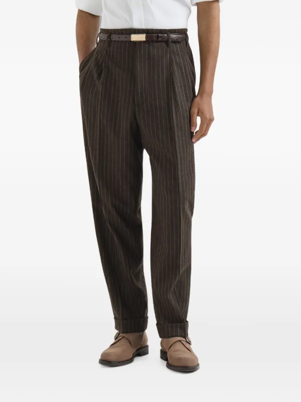 Brunello Cucinelli バージンウール＆カシミアチョークストライプ
