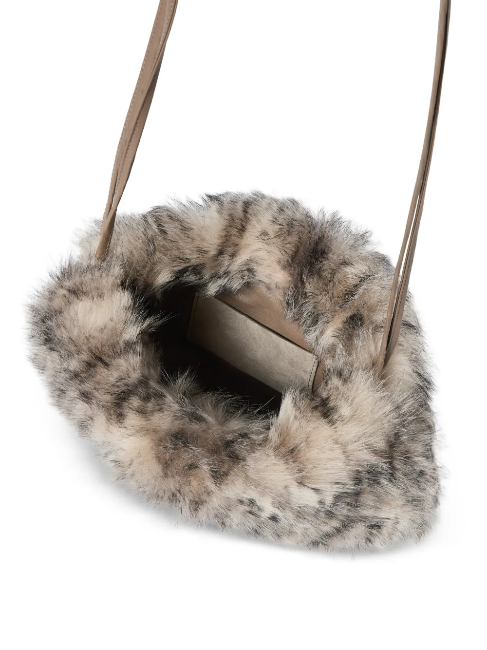 Brunello Cucinelli Tas met lynx-effect lammy en monili Beige
