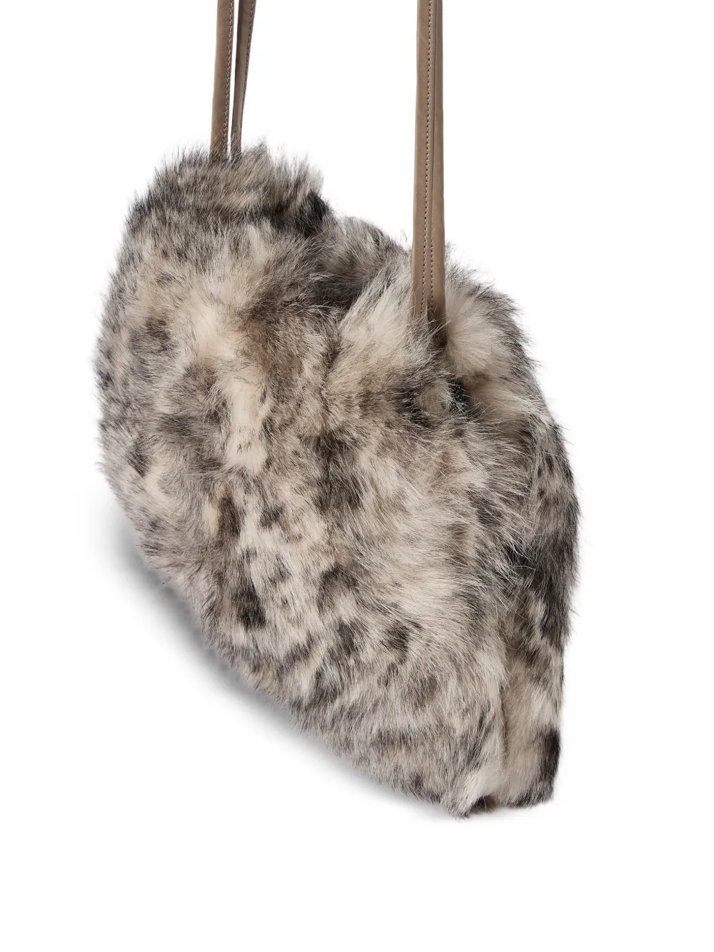 Brunello Cucinelli Tas met lynx-effect lammy en monili Beige