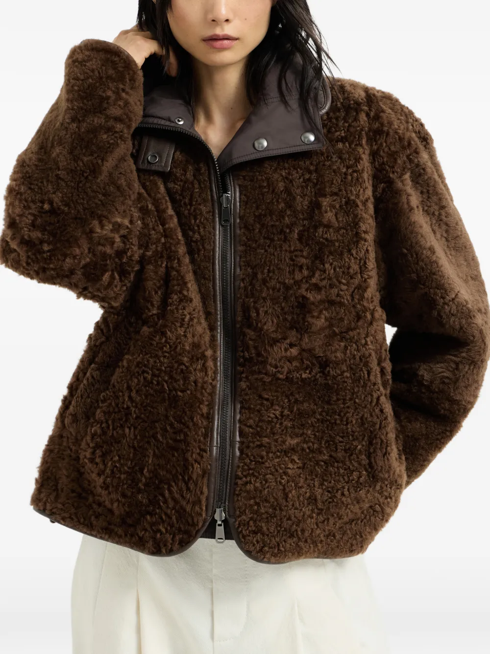 Brunello Cucinelli Omkeerbaar jack met Monili Bruin