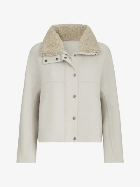 Brunello Cucinelli Giacca in lana vergine e cashmere con inserto rimovibile in shearling