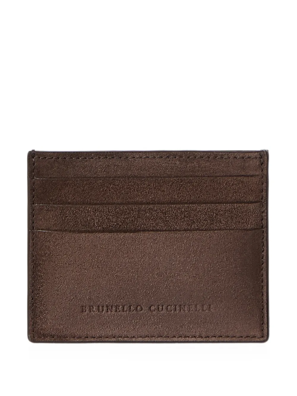 Brunello Cucinelli suede card case - Marrone