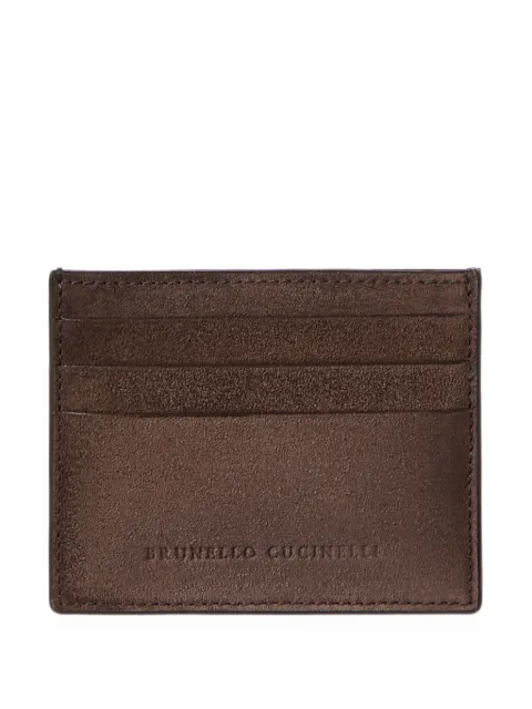 Brunello Cucinelli suede card case