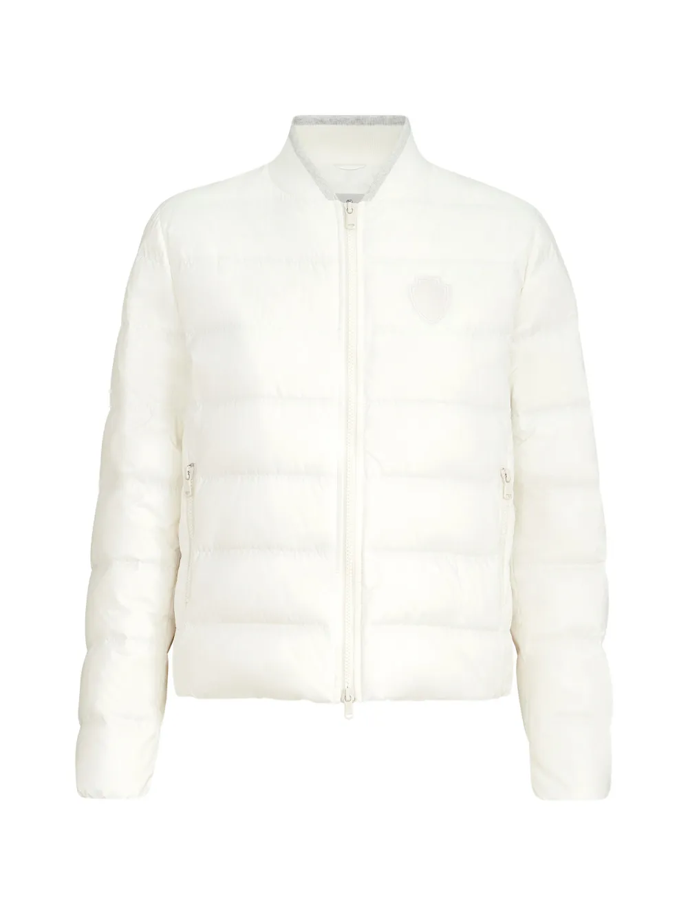 Brunello Cucinelli water-resistant matte nylon down jacket with logo - Weiß
