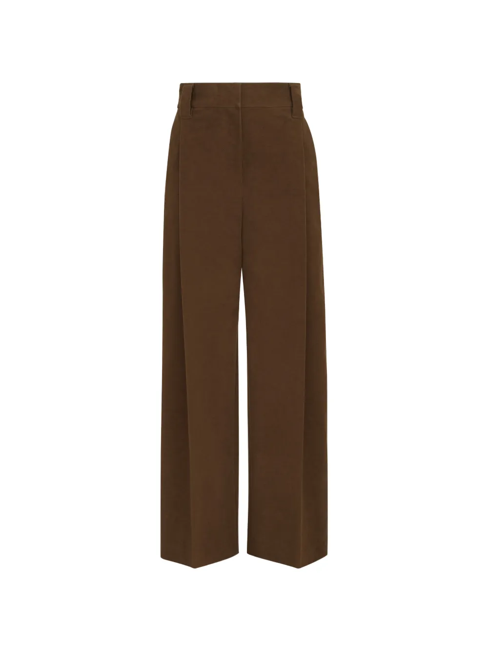 Brunello Cucinelli stretch-cotton moleskin loose sartorial trousers with monili - Braun