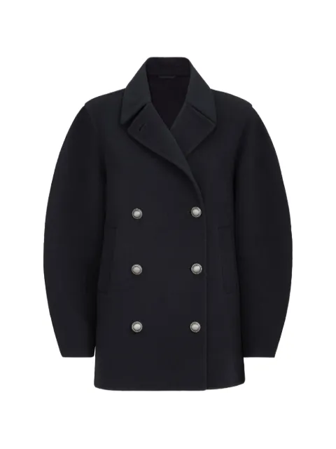 Brunello Cucinelli caban en drap de laine vierge et cachemire fabriqué à la main avec détail Monili signature 