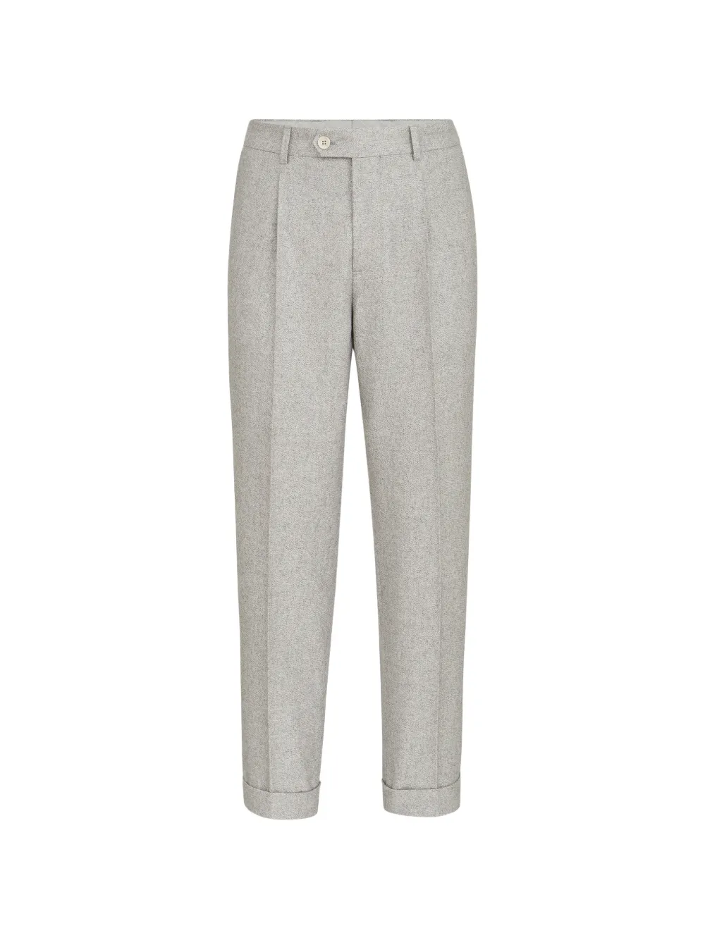 Brunello Cucinelli プリーツ シルク＆カシミア ツイードパンツ | グレー | Image 1