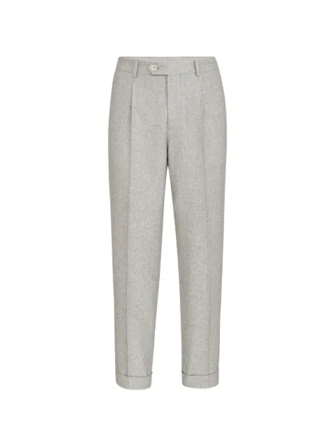 Brunello Cucinelli silk and cashmere cavalry tweed trousers with pleat
