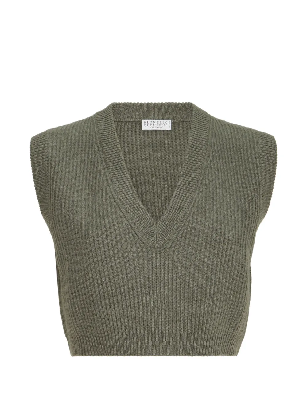 Brunello Cucinelli cashmere rib-knit sweater vest - Verde