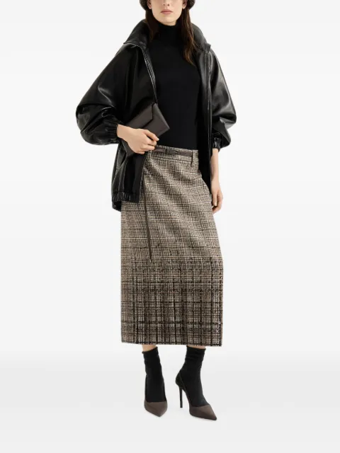 Brunello Cucinelli falda lápiz con bordado Dazzling