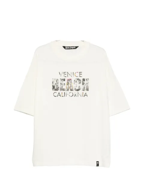 Palm Angels graphic-print rhinestone-embellished T-shirt