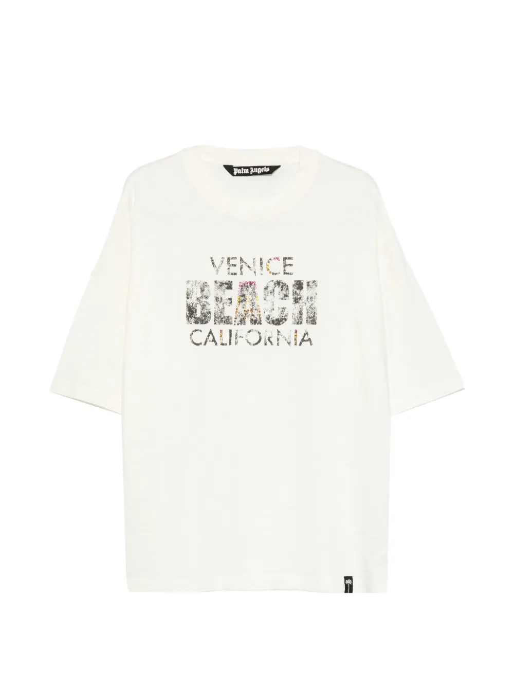 Palm Angels graphic-print rhinestone-embellished T-shirt - Nude