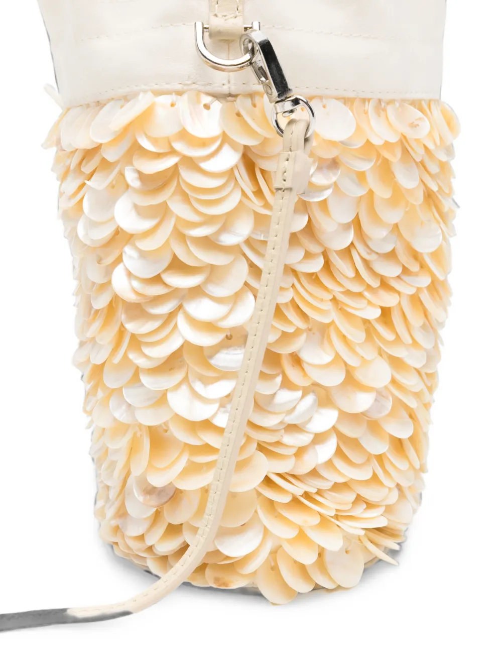 STAUD Lila mini-bucket-tas Beige