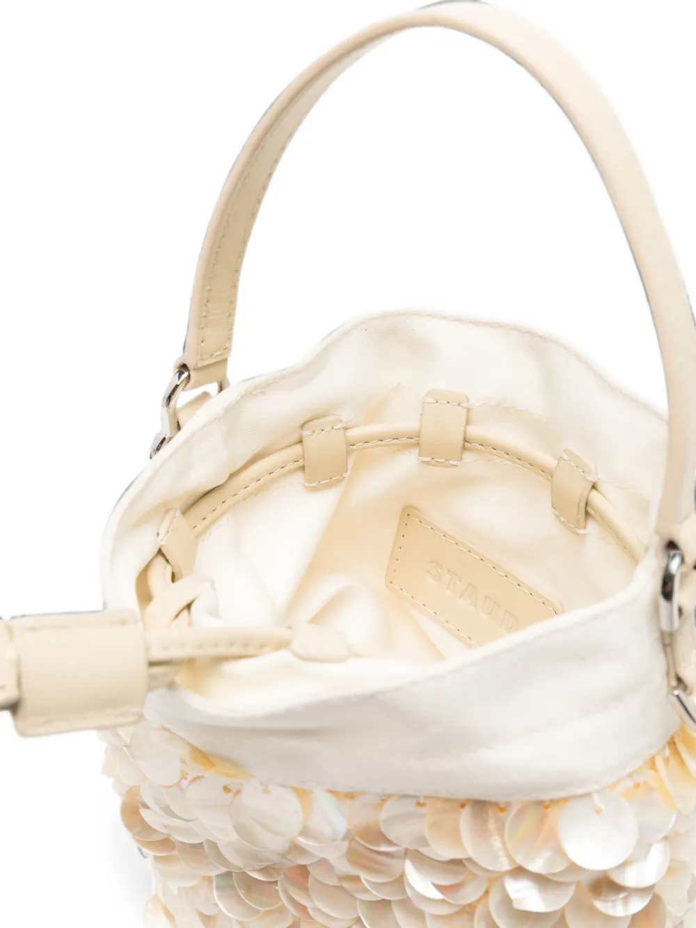 STAUD Lila mini-bucket-tas Beige