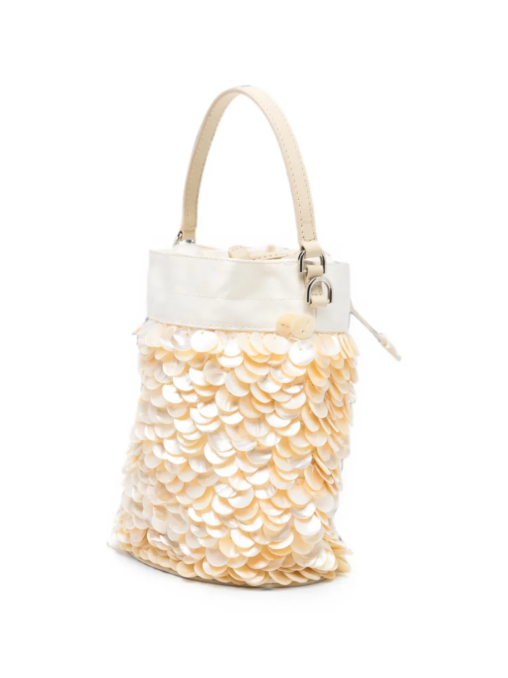 STAUD Lila mini-bucket-tas Beige