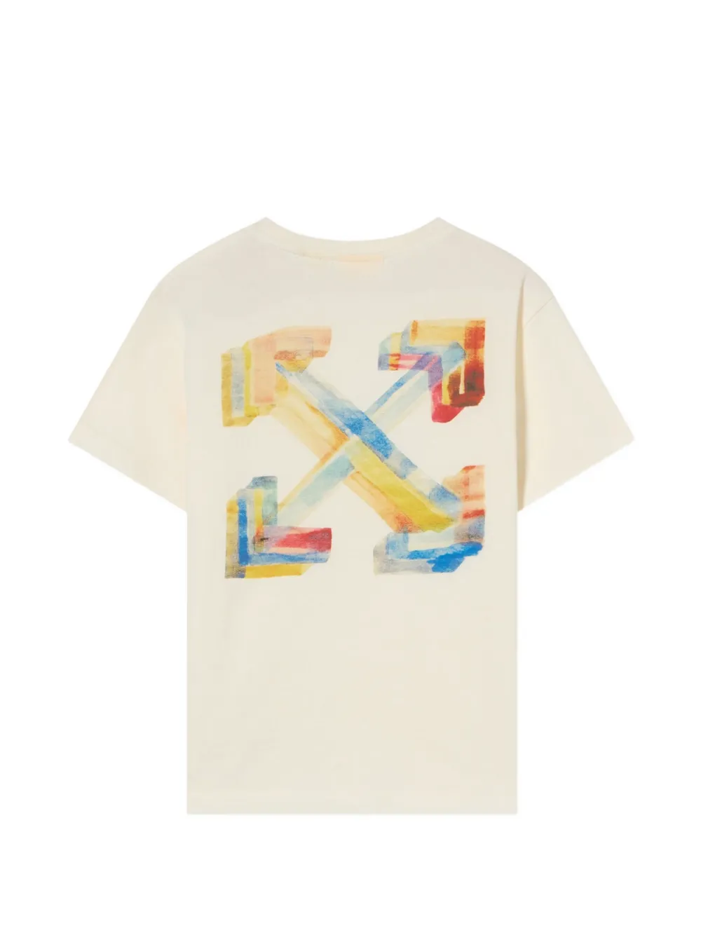 Off-White Kids Arrows Watercolor cotton T-shirt Beige
