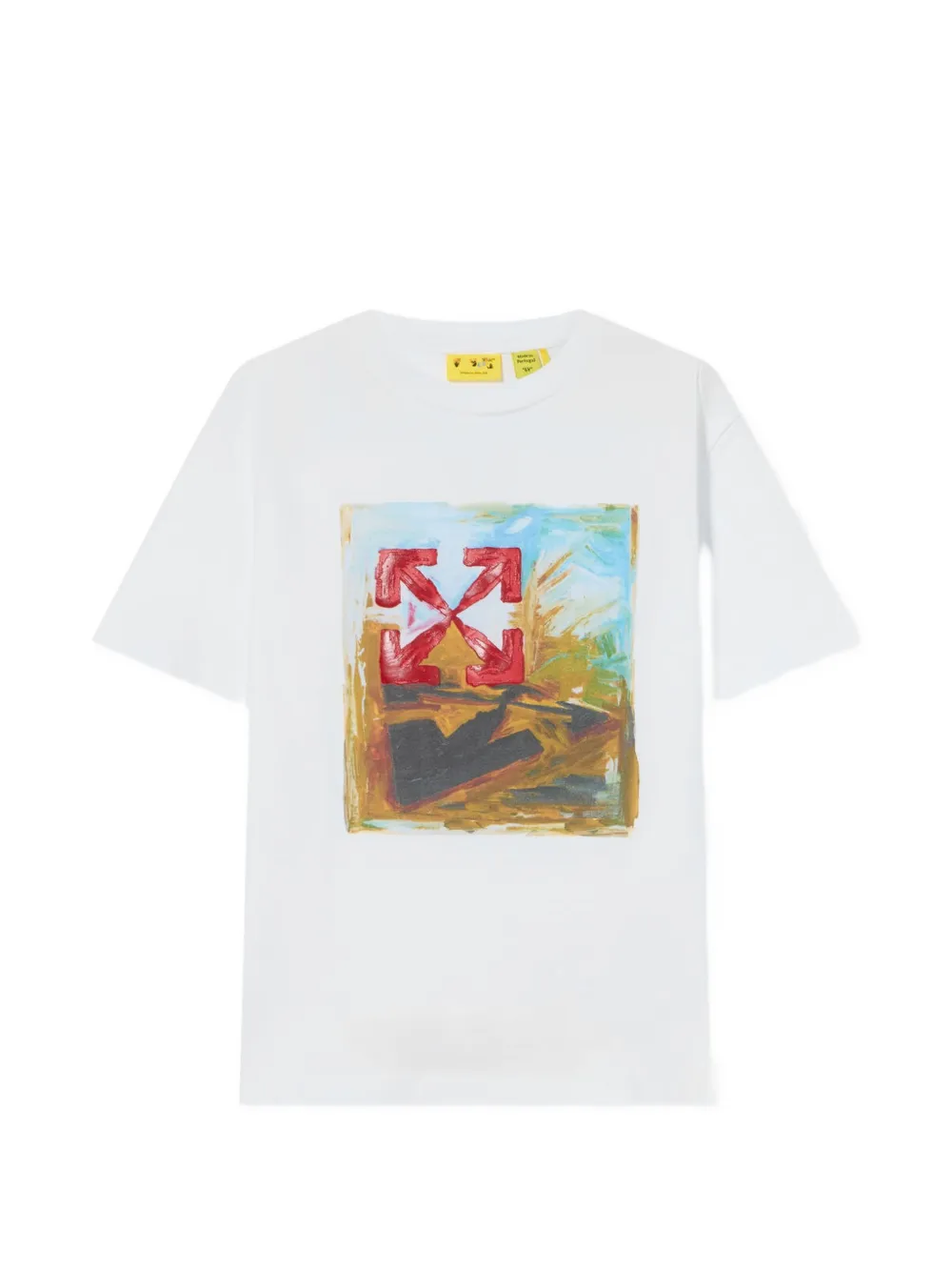 Off-White Kids Arrow Painting cotton T-shirt - Bianco