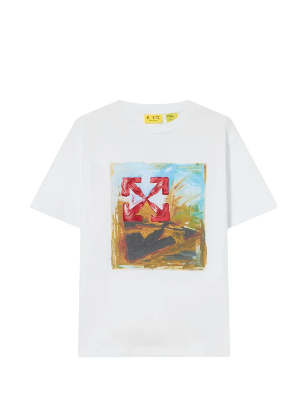 Off-White Kids Arrow Painting cotton T-shirt - Bianco