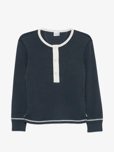 Chloé top manga larga con botones