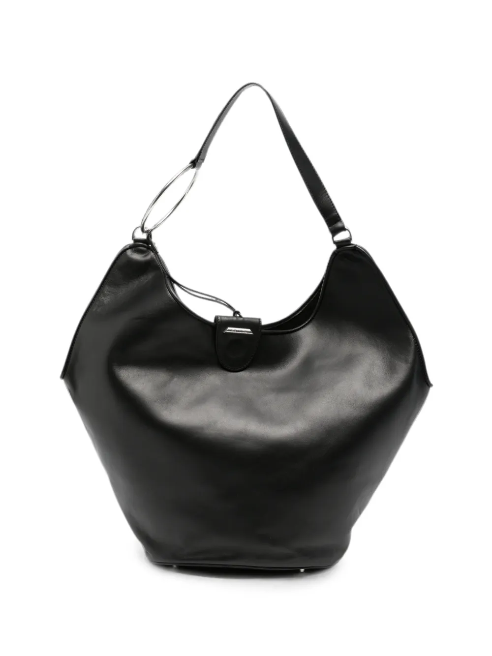 DONDUP Schultertasche mit Ringhenkel - Schwarz