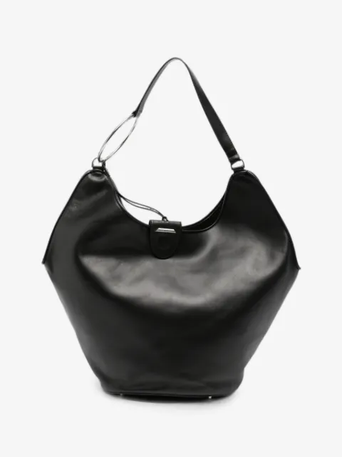 DONDUP ring-handle leather shoulder bag