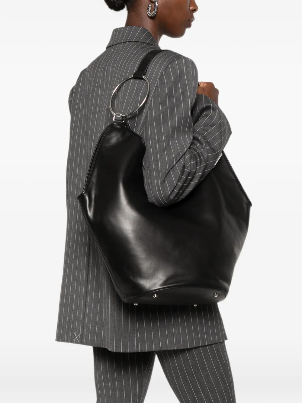 DONDUP Shopper met ringdetail Zwart