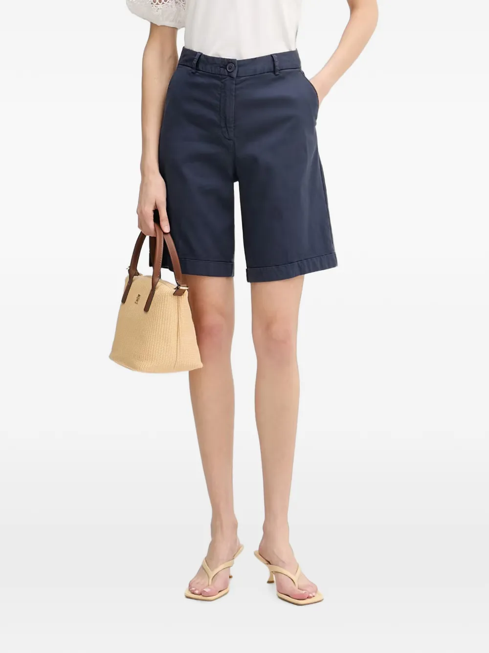 Benetton turn-up cuff shorts - Blue