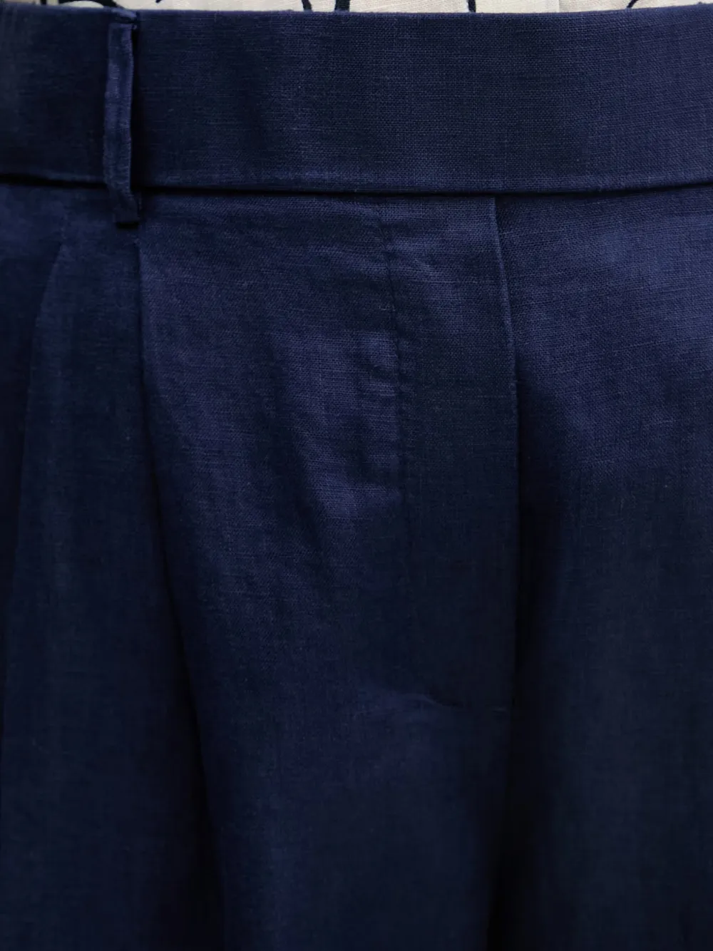 Benetton Geplooide linnen shorts Blauw
