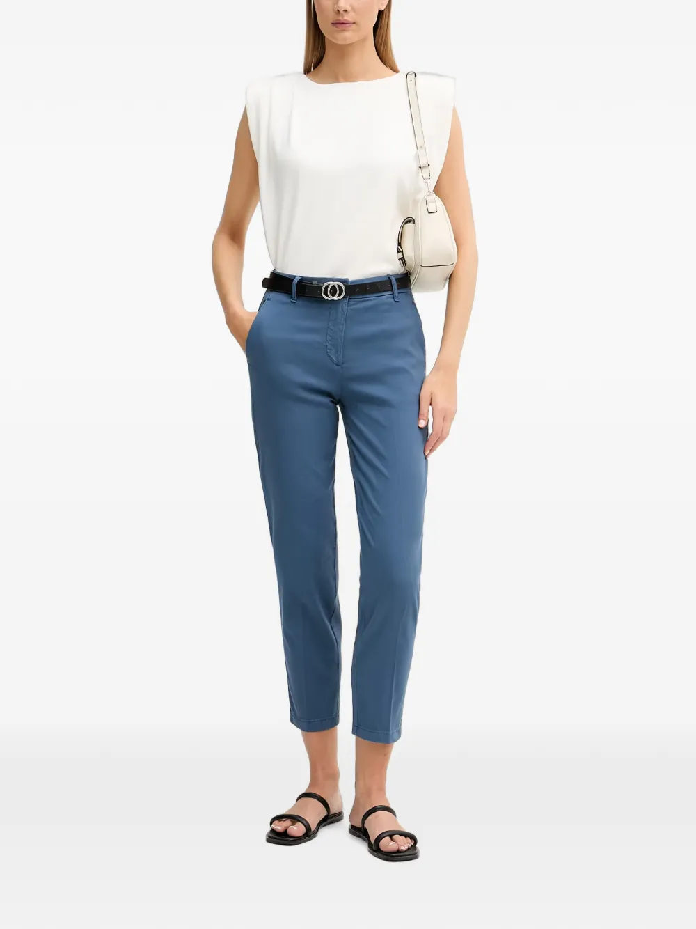 Benetton Cropped broek Blauw