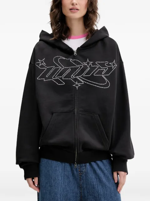 Vans hoodie zippé à ornements strassés