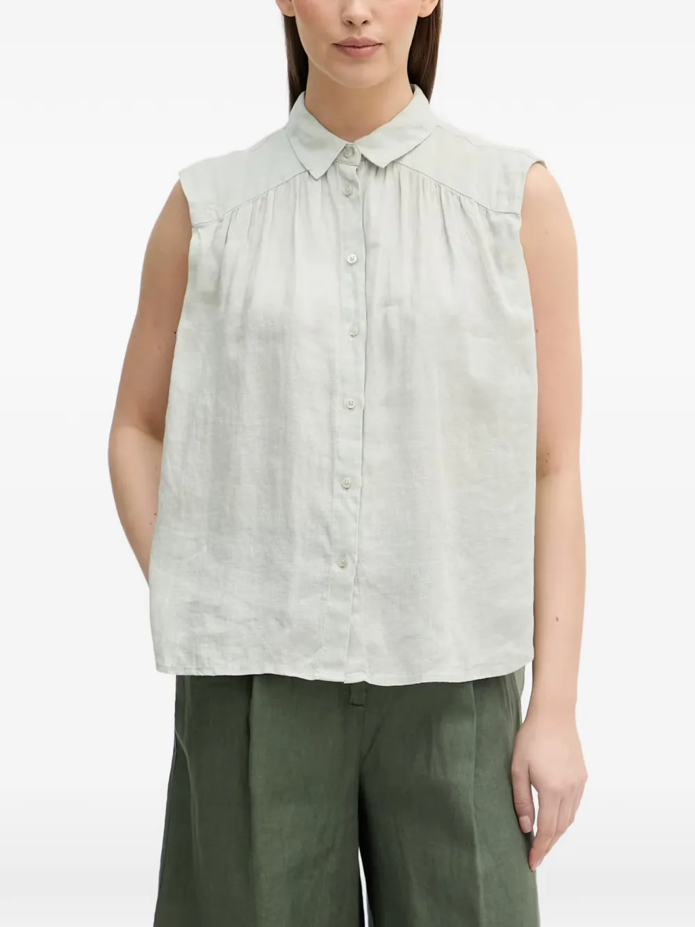 Benetton sleeveless gathered shirt - Grün