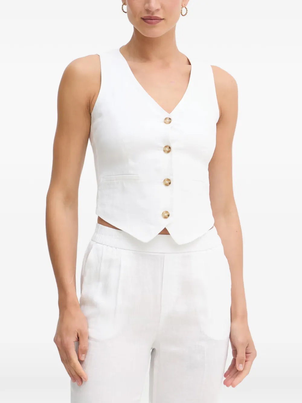 Benetton button-up waistcoat - Weiß