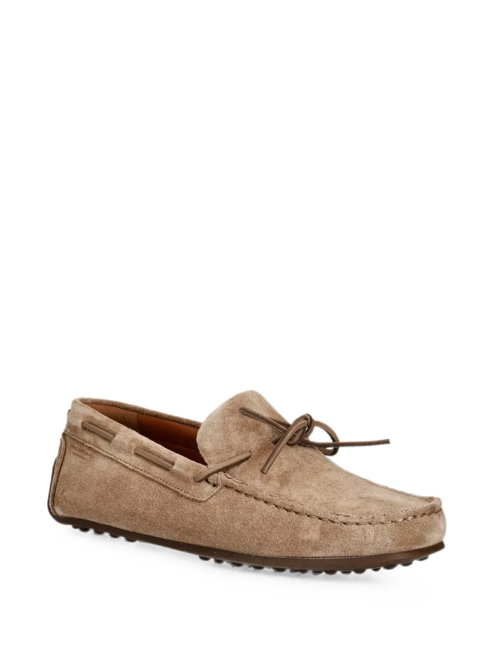 VAGABOND Larissa bow-detail suede loafers Beige
