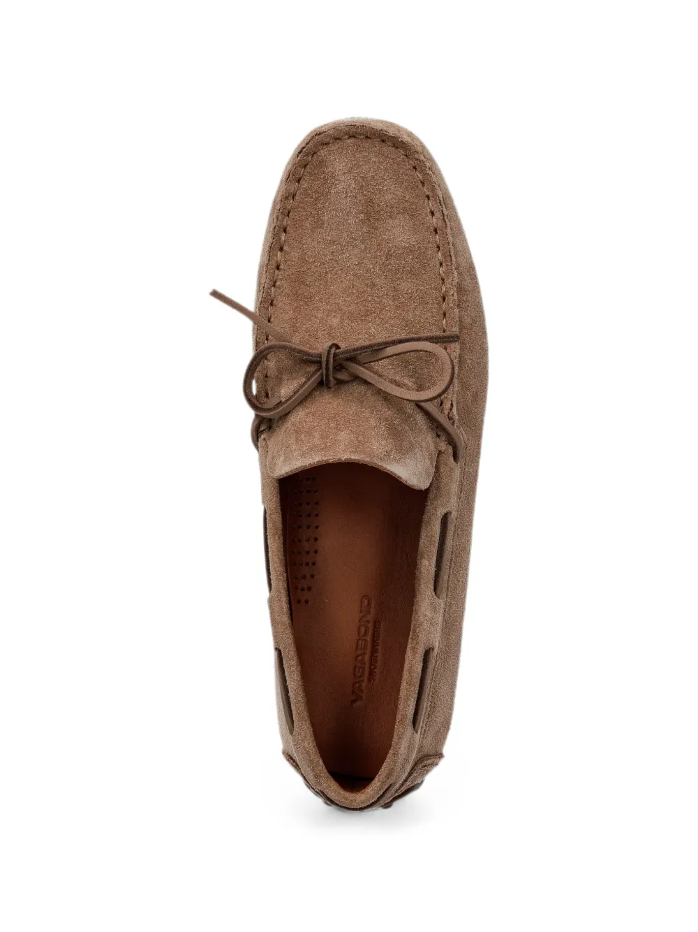 VAGABOND Larissa bow-detail suede loafers Beige