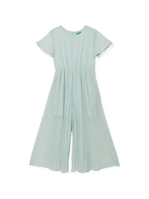 Benetton pleated short-sleeve jumpsuit