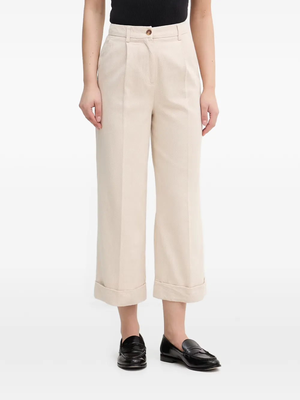 Benetton pleated turn-up trousers