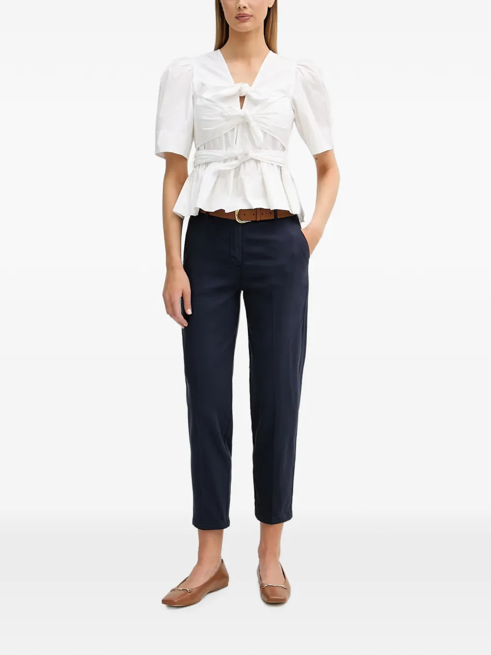 Benetton Cropped pantalon Blauw