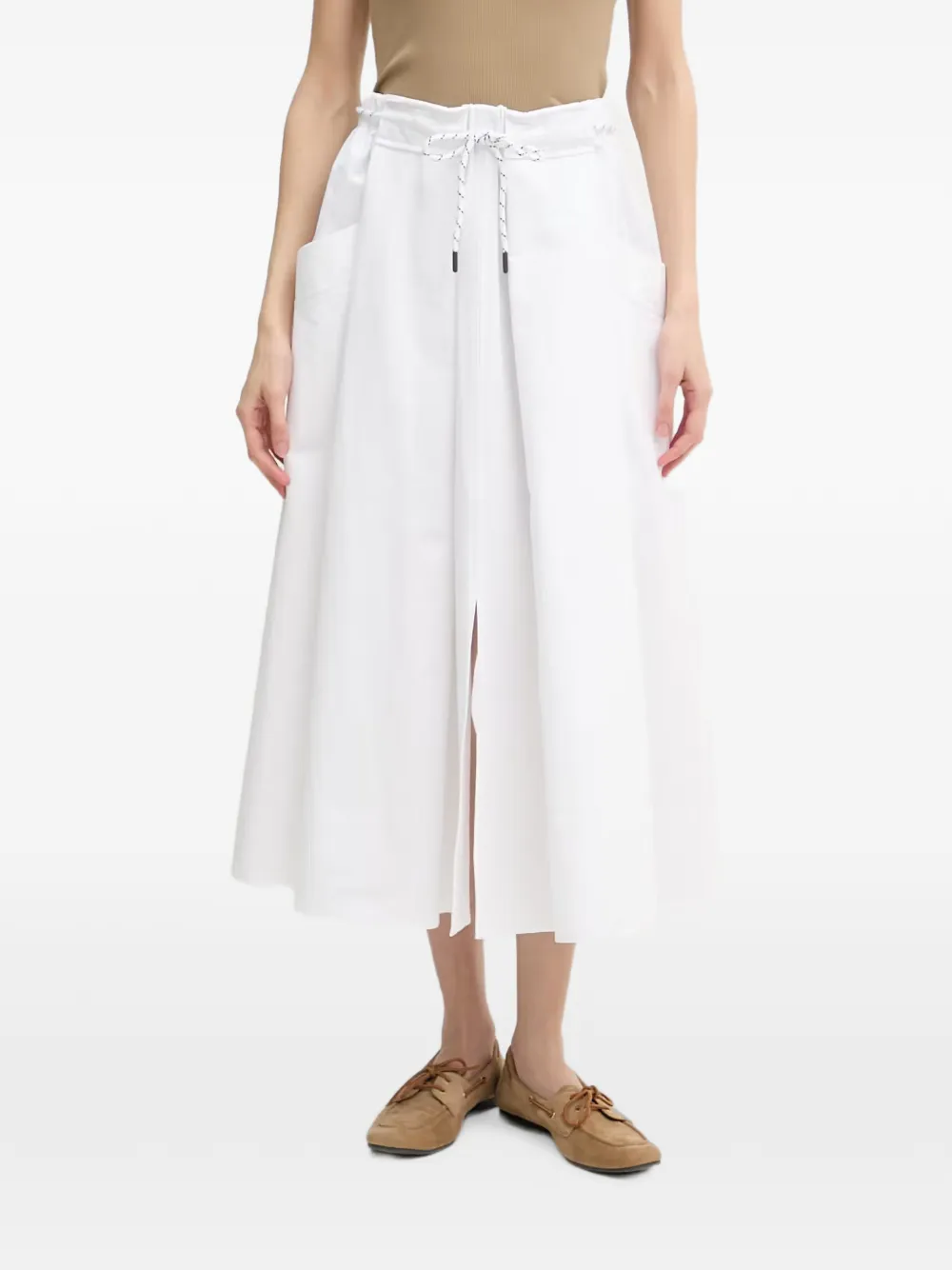 Benetton Midirock mit Kordelzug - Weiß