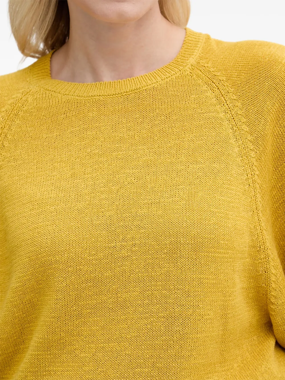 Benetton raglan-sleeve ribbed-trim sweater Geel