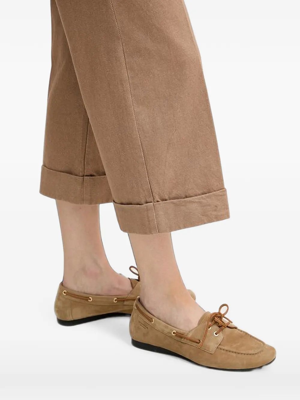 Benetton Geplooide broek met omgeslagen pijpen Bruin