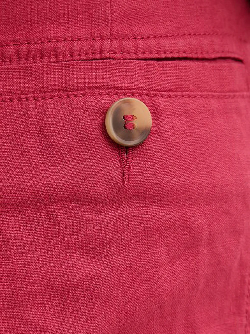 Benetton Linnen straight broek Rood