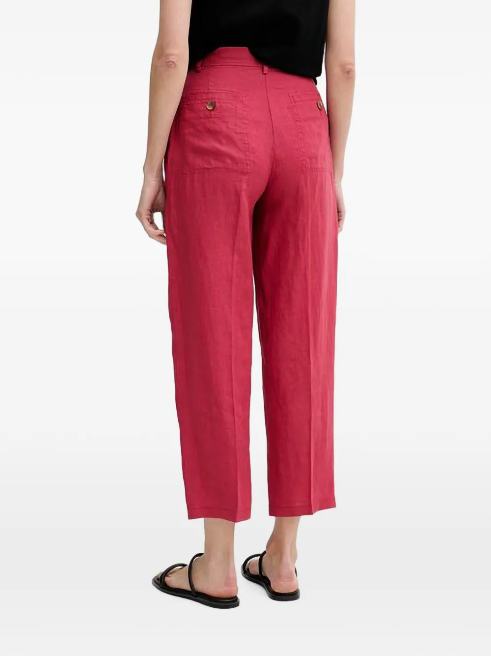 Benetton Linnen straight broek Rood